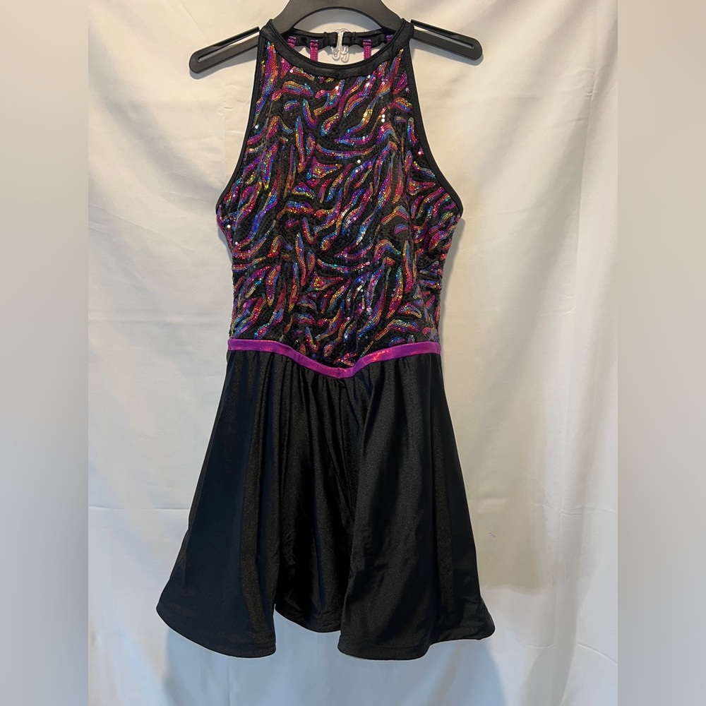 Spandex and sequin figure skating dress